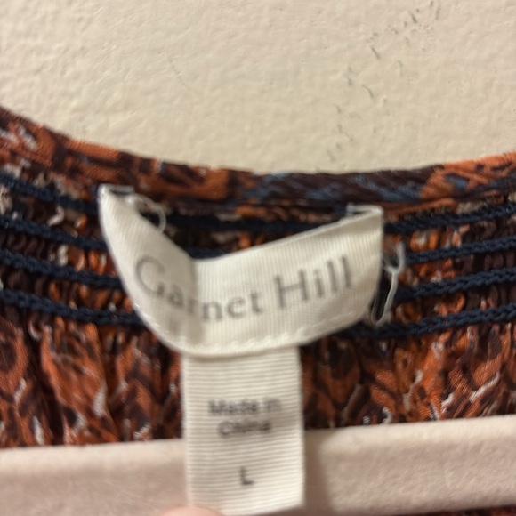 Garnet Hill Women's Multicolor Patterned top - large - 100% silk - Picture 2 of 6